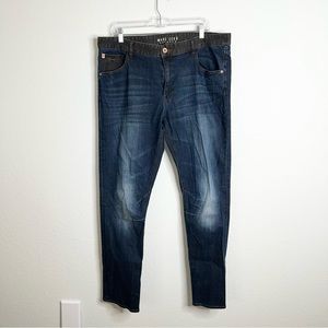 Marc Ecko Cut & Sew Mens Blue Jeans Size 38X32 Denim Slim Straight A5
